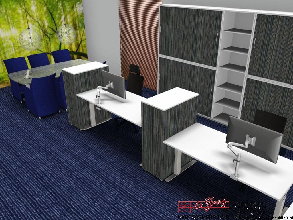 Opstelling kantoorinrichting Sumar